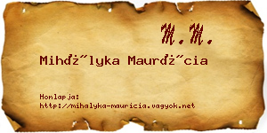 Mihályka Maurícia névjegykártya